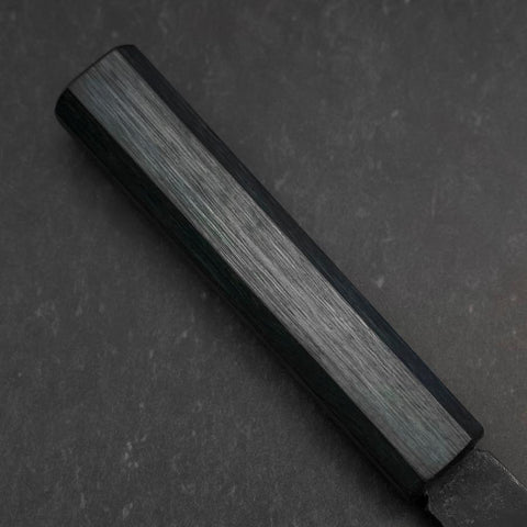 Funayuki Sabaki Blue Steel #1 Kurouchi Büffelhorn und Ebenholz Griff 180mm-[Musashi]-[Japan-Küchenmesser]