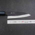 Funayuki Sabaki Blue Steel #1 Kurouchi Büffelhorn und Ebenholz Griff 180mm-[Musashi]-[Japan-Küchenmesser]
