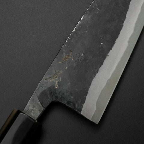 Funayuki Sabaki Blue Steel #1 Kurouchi Büffelhorn und Magnolienholz Griff 160mm-[Musashi]-[Japan-Küchenmesser]