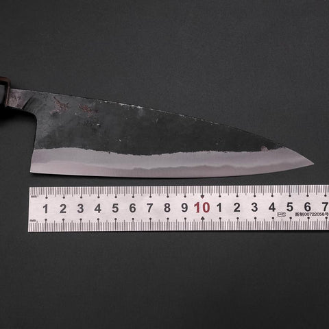 Funayuki Sabaki Blue Steel #1 Kurouchi Büffelhorn und Magnolienholz Griff 160mm-[Musashi]-[Japan-Küchenmesser]