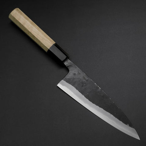 Funayuki Sabaki Blue Steel #1 Kurouchi Büffelhorn und Magnolienholz Griff 160mm-[Musashi]-[Japan-Küchenmesser]