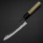Funayuki Sabaki Blue Steel #1 Kurouchi Büffelhorn und Magnolienholz Griff 165mm-[Musashi]-[Japan-Küchenmesser]