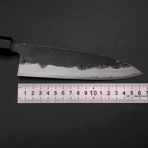 Funayuki Sabaki Blue Steel #1 Kurouchi Büffelhorn und Magnolienholz Griff 165mm-[Musashi]-[Japan-Küchenmesser]