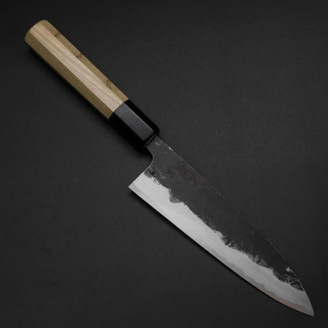 Funayuki Sabaki Blue Steel #1 Kurouchi Büffelhorn und Magnolienholz Griff 165mm-[Musashi]-[Japan-Küchenmesser]