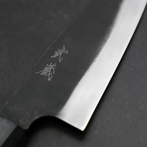 Funayuki Sabaki Blue Steel #1 Kurouchi Dark Blue Urushi Handle 165mm (6.5”)-[Musashi]-[Japan-Küchenmesser]