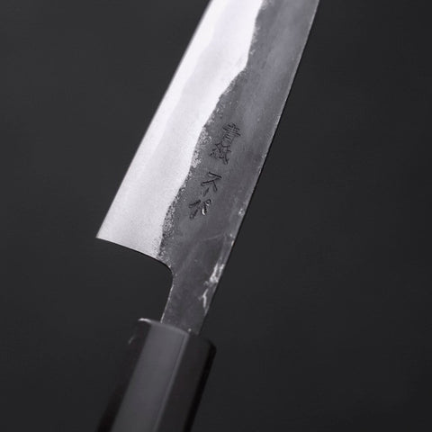 Funayuki Sabaki Blue Super, Kurouchi Büffelhorn und Ebenholz Griff, 120mm-[Musashi]-[Japan-Küchenmesser]