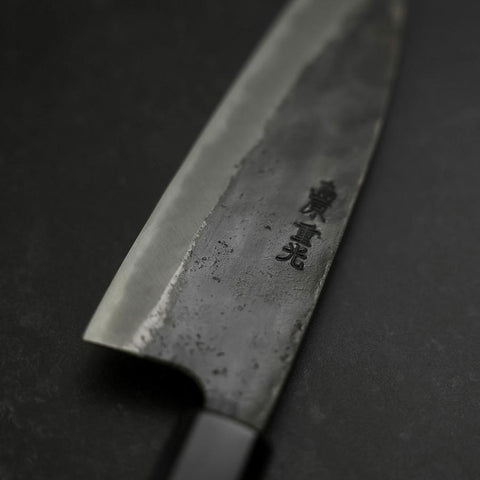Funayuki Sabaki Blue steel #2 Kurouchi Büffelhorn und Teak Griff 165mm-[Musashi]-[Japan-Küchenmesser]