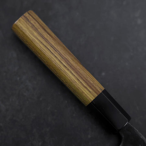 Funayuki Sabaki Blue steel #2 Kurouchi Büffelhorn und Teak Griff 165mm-[Musashi]-[Japan-Küchenmesser]