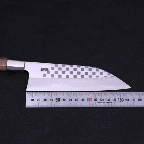 Funayuki Silver Steel #3 Ichimatsu Walnussholz Griff 165mm-[Musashi]-[Japan-Küchenmesser]