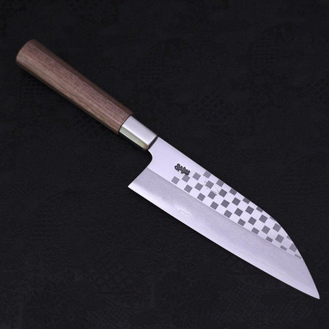 Funayuki Silver Steel #3 Ichimatsu Walnussholz Griff 165mm-[Musashi]-[Japan-Küchenmesser]