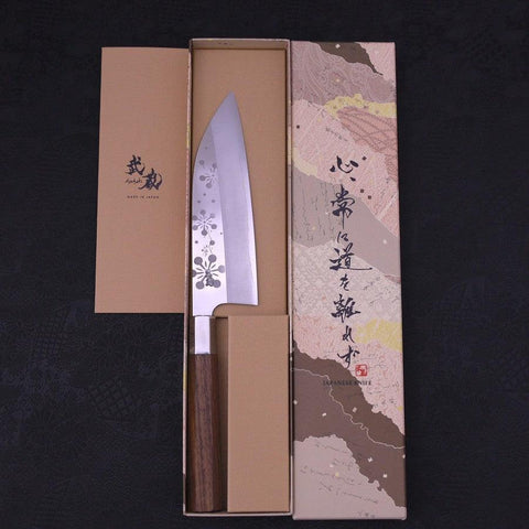Funayuki Silver Steel #3 Kazahana Walnussholz Griff 165mm-[Musashi]-[Japan-Küchenmesser]
