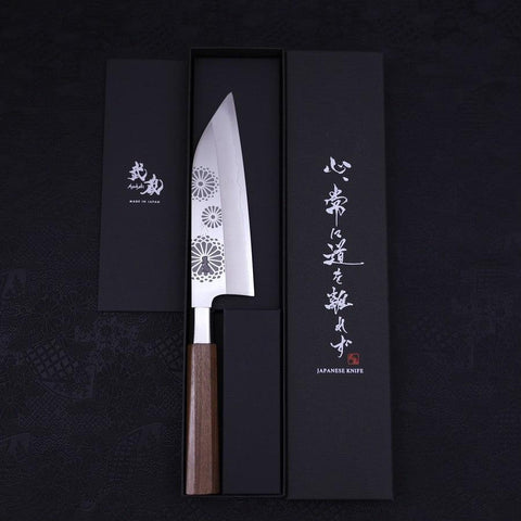 Funayuki Silver Steel #3 Kiku Walnussholz Griff 165mm-[Musashi]-[Japan-Küchenmesser]