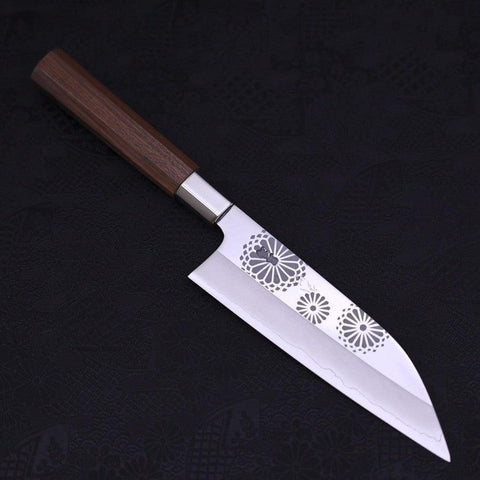 Funayuki Silver Steel #3 Kiku Walnussholz Griff 165mm-[Musashi]-[Japan-Küchenmesser]