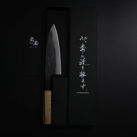 Funayuki White Steel #2 Kurouchi Büffelhorn und Magnolienholz Griff 150mm-[Musashi]-[Japan-Küchenmesser]