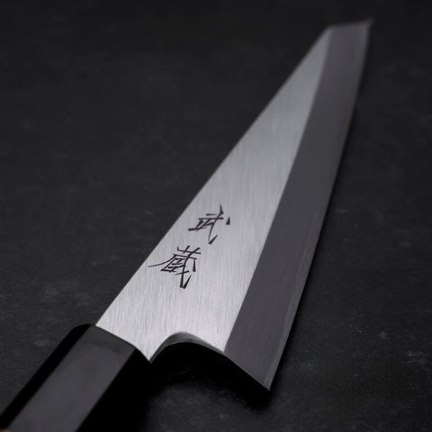 Garasuki Ausbeinmesser White Steel #2 Poliert Büffelhorn und Teakholz Griff 150mm-[Musashi]-[Japan-Küchenmesser]