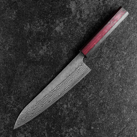 Gyuto 440C Nashiji Damast Lila Urushi Griff 210mm-[Musashi]-[Japan-Küchenmesser]