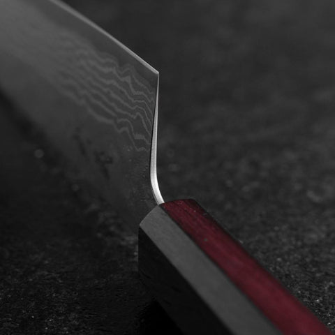 Gyuto 440C Nashiji Damast Lila Urushi Griff 210mm-[Musashi]-[Japan-Küchenmesser]