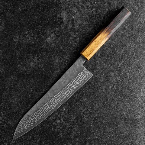 Gyuto 440C Nashiji Damast Yaki Urushi Griff 210mm-[Musashi]-[Japan-Küchenmesser]