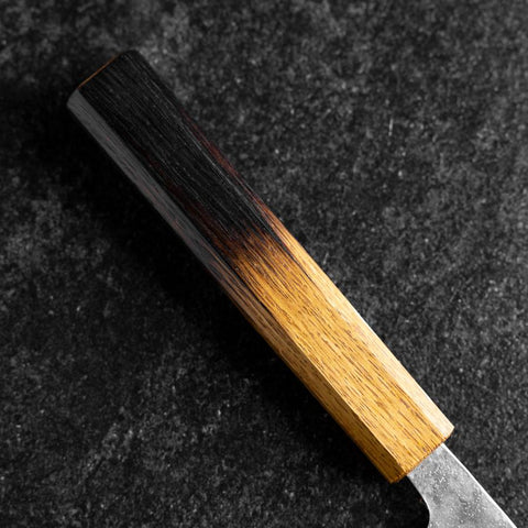 Gyuto 440C Nashiji Damast Yaki Urushi Griff 210mm-[Musashi]-[Japan-Küchenmesser]