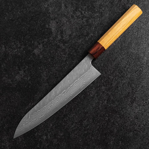 Gyuto 440C Nashiji Damast Zelkove Griff 210mm-[Musashi]-[Japan-Küchenmesser]