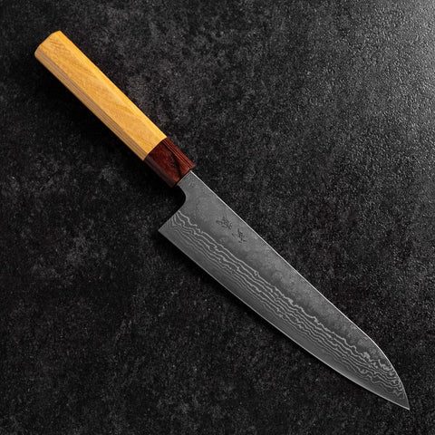 Gyuto 440C Nashiji Damast Zelkove Griff 210mm-[Musashi]-[Japan-Küchenmesser]