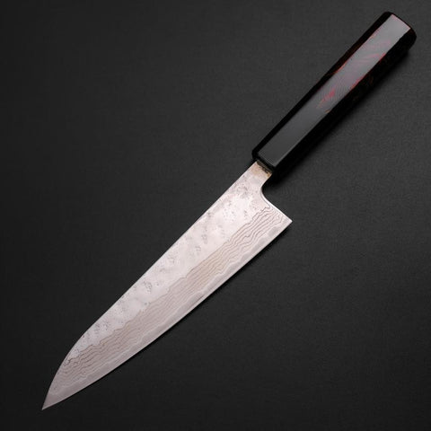 Gyuto 440C Nashiji Kagami Damast Feuer Urushi Griff 180mm-[Musashi]-[Japan-Küchenmesser]