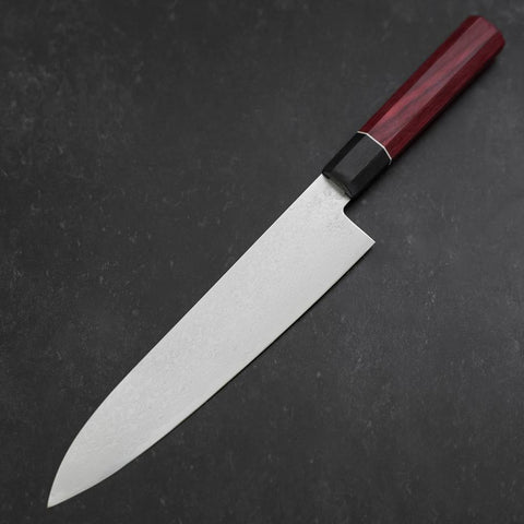 Gyuto AUS-10 Damast Roter Kirschholz Griff 210mm-[Musashi]-[Japan-Küchenmesser]