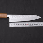 Gyuto AUS-10 Kagami Tsuchime Damast Yaki Urushi Griff 180mm-[Musashi]-[Japan-Küchenmesser]
