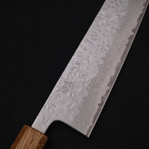 Gyuto AUS-10 Mirror Tsuchime Damascus Yaki-Urushi Handle 240mm (9.4”)-[Musashi]-[Japan-Küchenmesser]