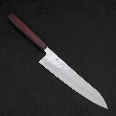 Gyuto AUS-10 Nashiji Damast Lila Urushi Griff 210mm-[Musashi]-[Japan-Küchenmesser]