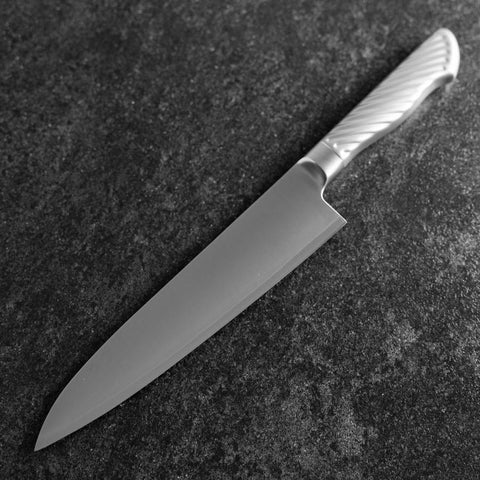 Gyuto AUS-10 Poliert Edelstahl Griff 210mm-[Musashi]-[Japan-Küchenmesser]