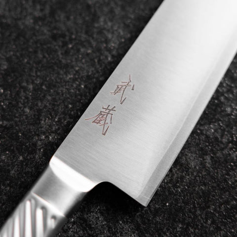 Gyuto AUS-10 Poliert Edelstahl Griff 210mm-[Musashi]-[Japan-Küchenmesser]