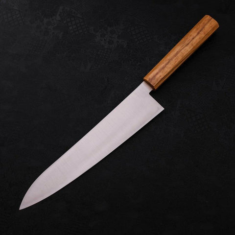 Gyuto AUS-10 Poliert Eichenholz Griff 240mm-[Musashi]-[Japan-Küchenmesser]