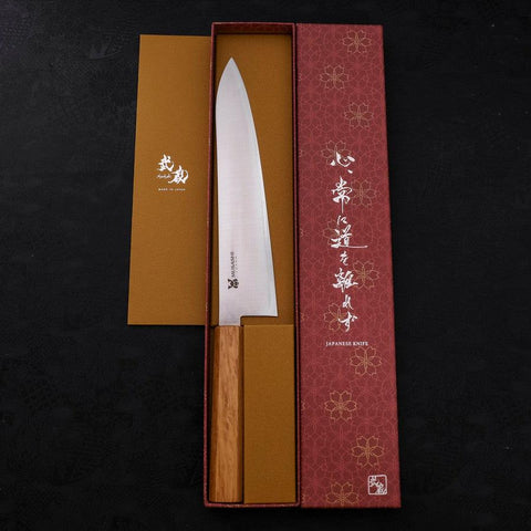 Gyuto AUS-10 Poliert Eichenholz Griff 240mm-[Musashi]-[Japan-Küchenmesser]