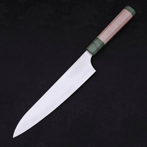 Gyuto AUS-10 Poliert Grüner Ahornholz Griff 210mm-[Musashi]-[Japan-Küchenmesser]