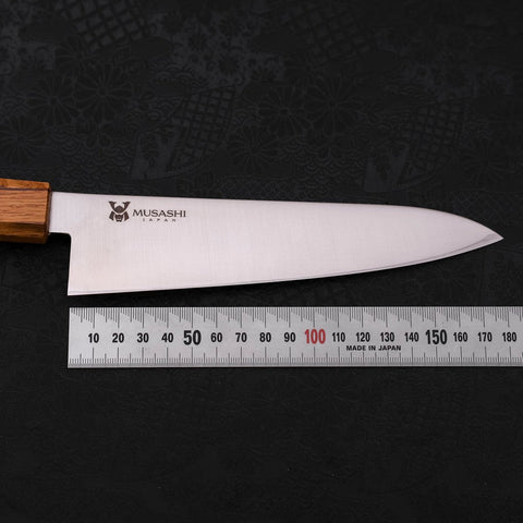 Gyuto AUS-10 Polished Oak Handle 180mm-[Musashi]-[Japanese-Kitchen-Knives]
