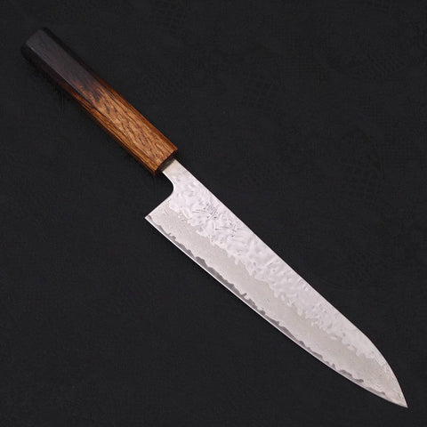 Gyuto AUS-10, Spiegel-Tsuchime Damast Yaki Urushi Griff, 210mm-[Musashi]-[Japan-Küchenmesser]