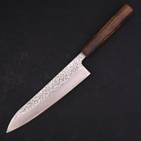 Gyuto AUS-10 Tsuchime Damascus Sumi Urushi Handle 210mm-[Musashi]-[Japan-Küchenmesser]