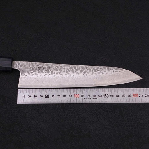 Gyuto AUS-10 Tsuchime Damast Dunkelblauer Urushi Griff 210mm-[Musashi]-[Japan-Küchenmesser]