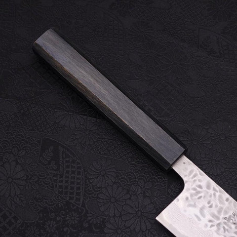 Gyuto AUS-10 Tsuchime Damast Dunkelblauer Urushi Griff 240mm-[Musashi]-[Japan-Küchenmesser]