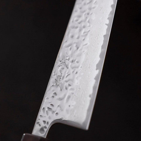 Gyuto AUS-10 Tsuchime Damast Lila Urushi Griff 210mm-[Musashi]-[Japan-Küchenmesser]