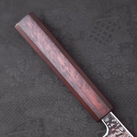 Gyuto AUS-10 Tsuchime Damast Lila Urushi Griff 210mm-[Musashi]-[Japan-Küchenmesser]