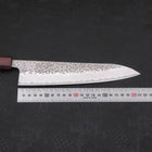 Gyuto AUS-10 Tsuchime Damast Lila Urushi Griff 210mm-[Musashi]-[Japan-Küchenmesser]