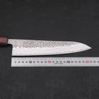Gyuto AUS-10 Tsuchime Damast Lila Urushi Griff 210mm-[Musashi]-[Japan-Küchenmesser]
