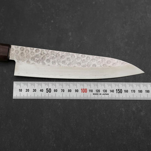 Gyuto AUS-10 Tsuchime Damast Rosenholz-Walnuss Griff 180mm-[Musashi]-[Japan-Küchenmesser]