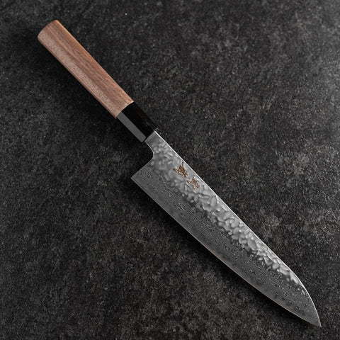 Gyuto AUS-10 Tsuchime Damast Walnussholz Griff 210mm-[Musashi]-[Japan-Küchenmesser]
