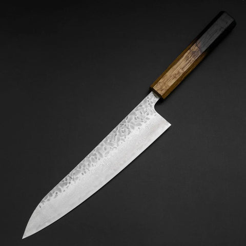 Gyuto AUS-10 Tsuchime Damast Yaki Urushi Griff 210mm-[Musashi]-[Japan-Küchenmesser]