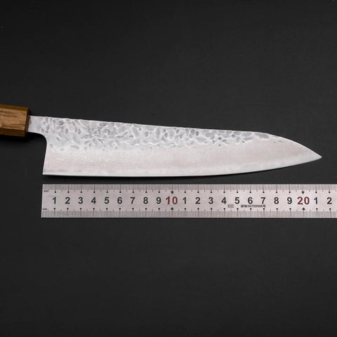 Gyuto AUS-10 Tsuchime Damast Yaki Urushi Griff 210mm-[Musashi]-[Japan-Küchenmesser]