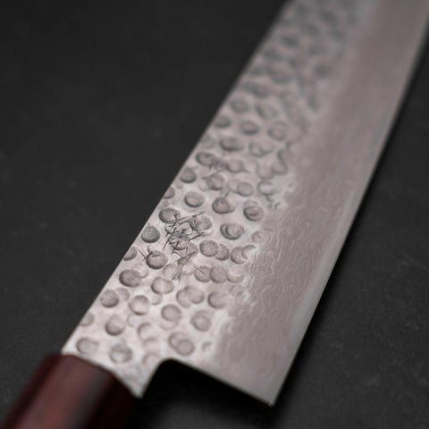 Gyuto AUS-10 Tsuchime Damast Zelkove Griff 240mm-[Musashi]-[Japan-Küchenmesser]