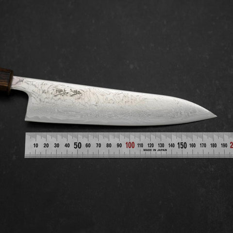 Gyuto AUS-10 Wave Nickel Damascus Sumi Urushi Handle 180mm